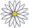 Logo, White and Yellow Daisy